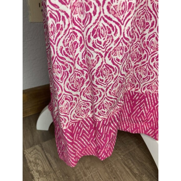 Oscar de la Renta Pink Label Long Robe Kaftan MuMu Button Front Women's L/XL - Picture 7 of 13